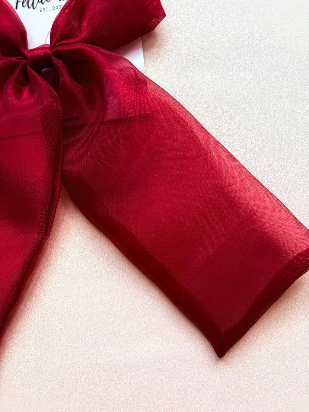 Oversized Cherry Red Organza Hair Bow, 10-inch Coquette Ribbon Clip, Romantic Bridal Accessory